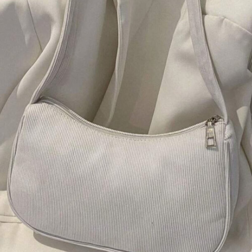 White Courderoy Mini Shoulder Bag, NWOT